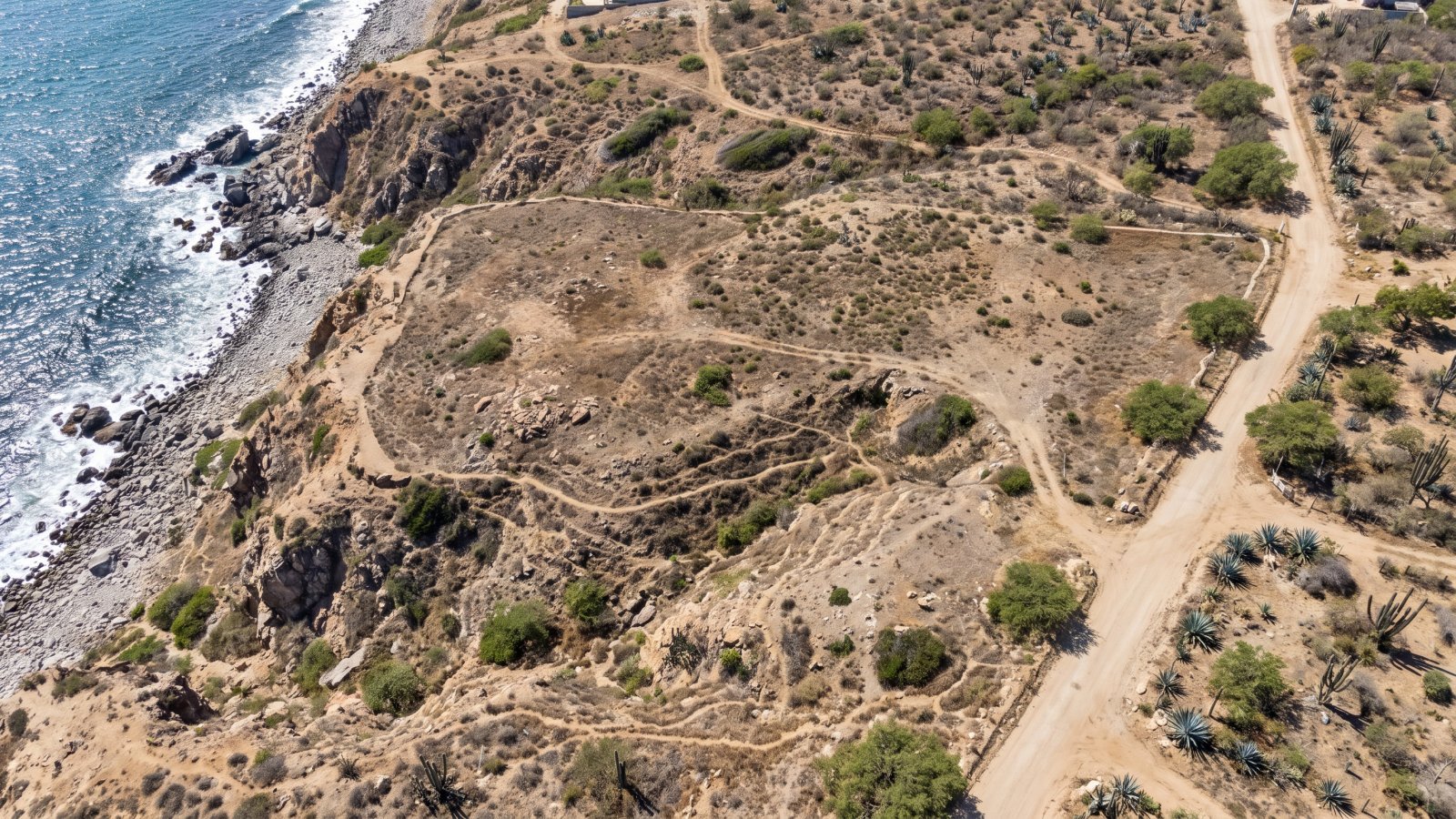 Aerial top-down view of a lot on the Mexican coast